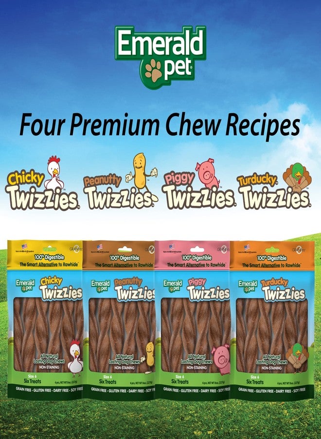 Emerald Pet Twizzies Rawhide Free 100% Digestible Natural Dog Lasting Chew Treats, Made in USA Size 6, Turducky Turkey Duck Multipack - Image 5